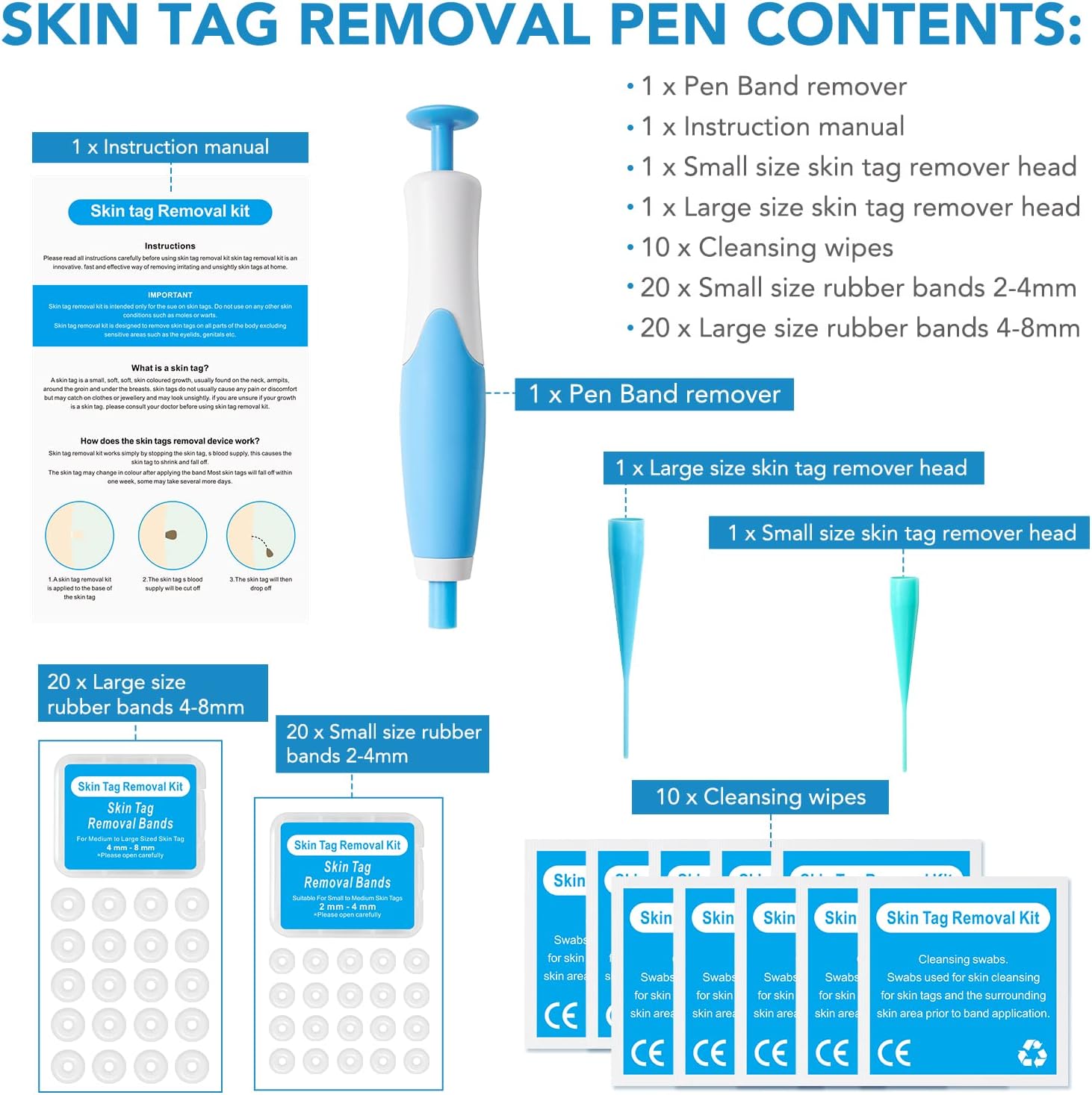 Thumbnail 6 de Skin Tag Removal Kit with 40 Bands (2mm-8mm) – Comfort Fit Elastic Bands for Home Use
