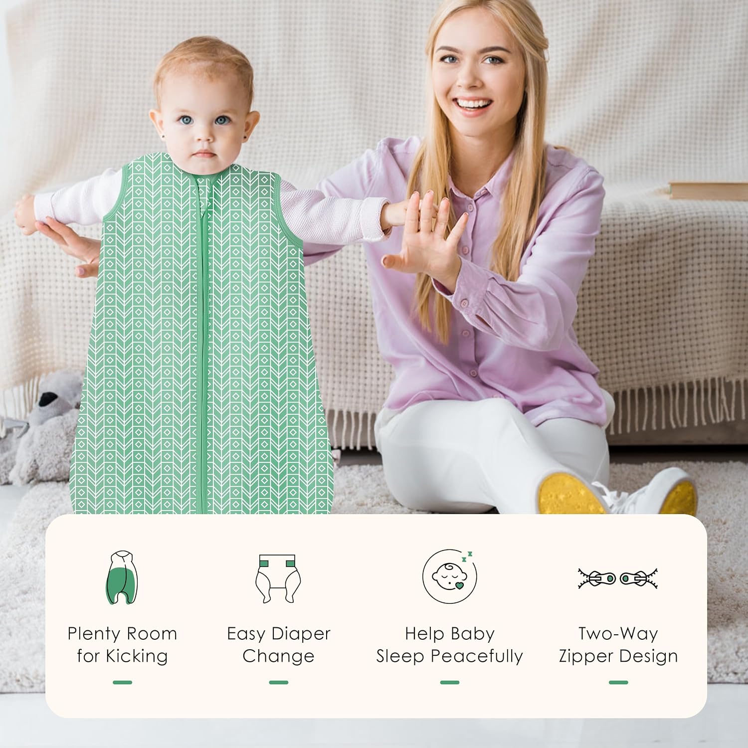 Thumbnail 6 de SWEET DOLPHIN Baby Sleep Sack, 100% Cotton