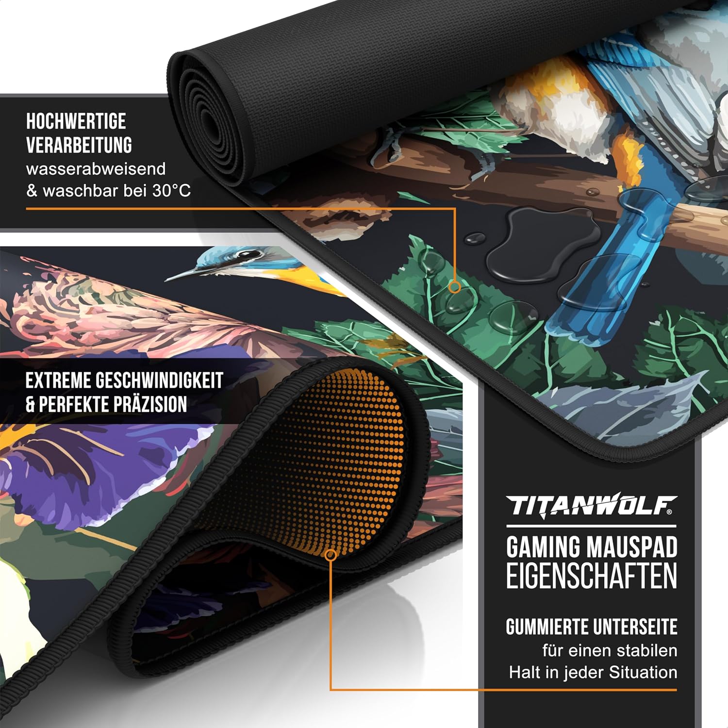 Detalle de Titanwolf XXL Speed Gaming-Mauspad 900 x 400 mm