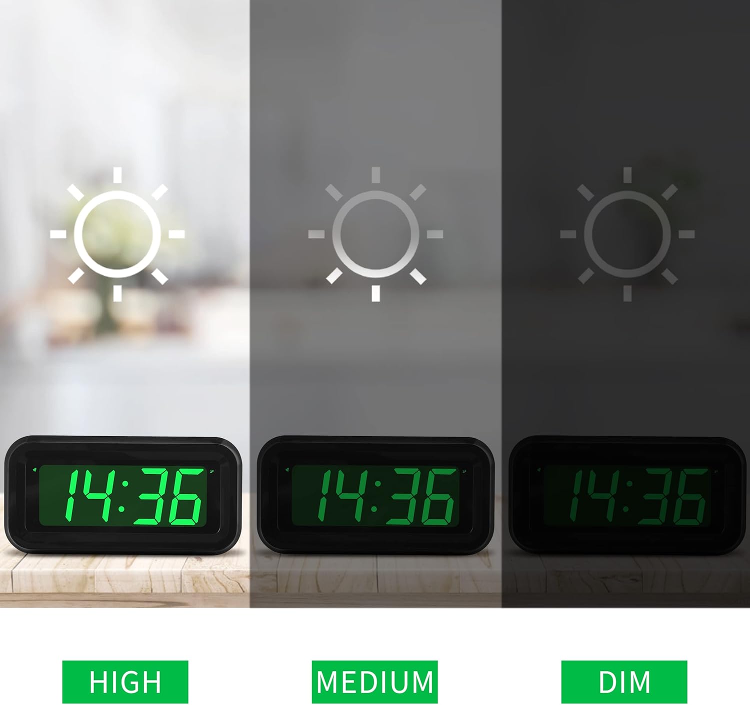Thumbnail 2 de KWANWA Cordless Digital LED Alarm Clock