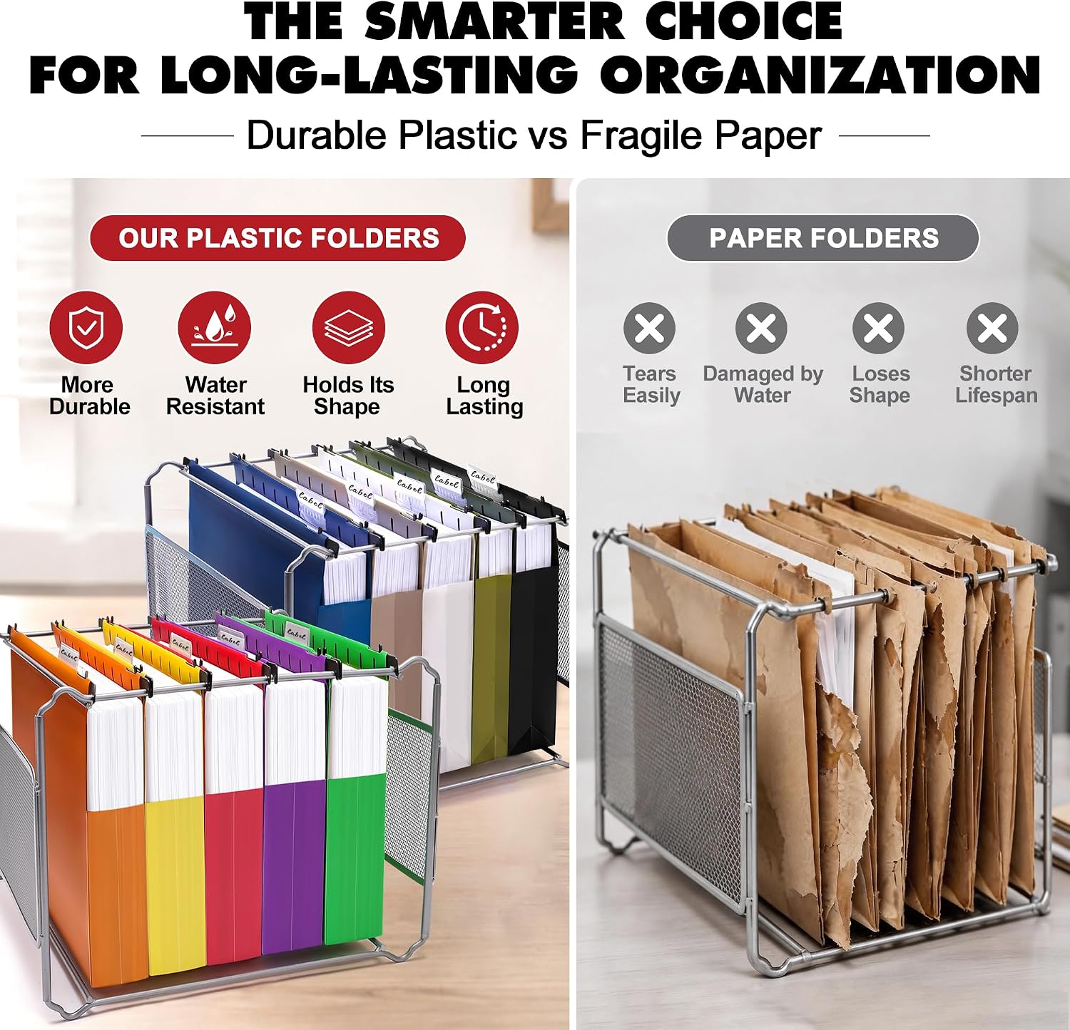 Thumbnail 3 de Navona 10-Pack Hanging File Folders, Letter Size, 2-Inch Expansion