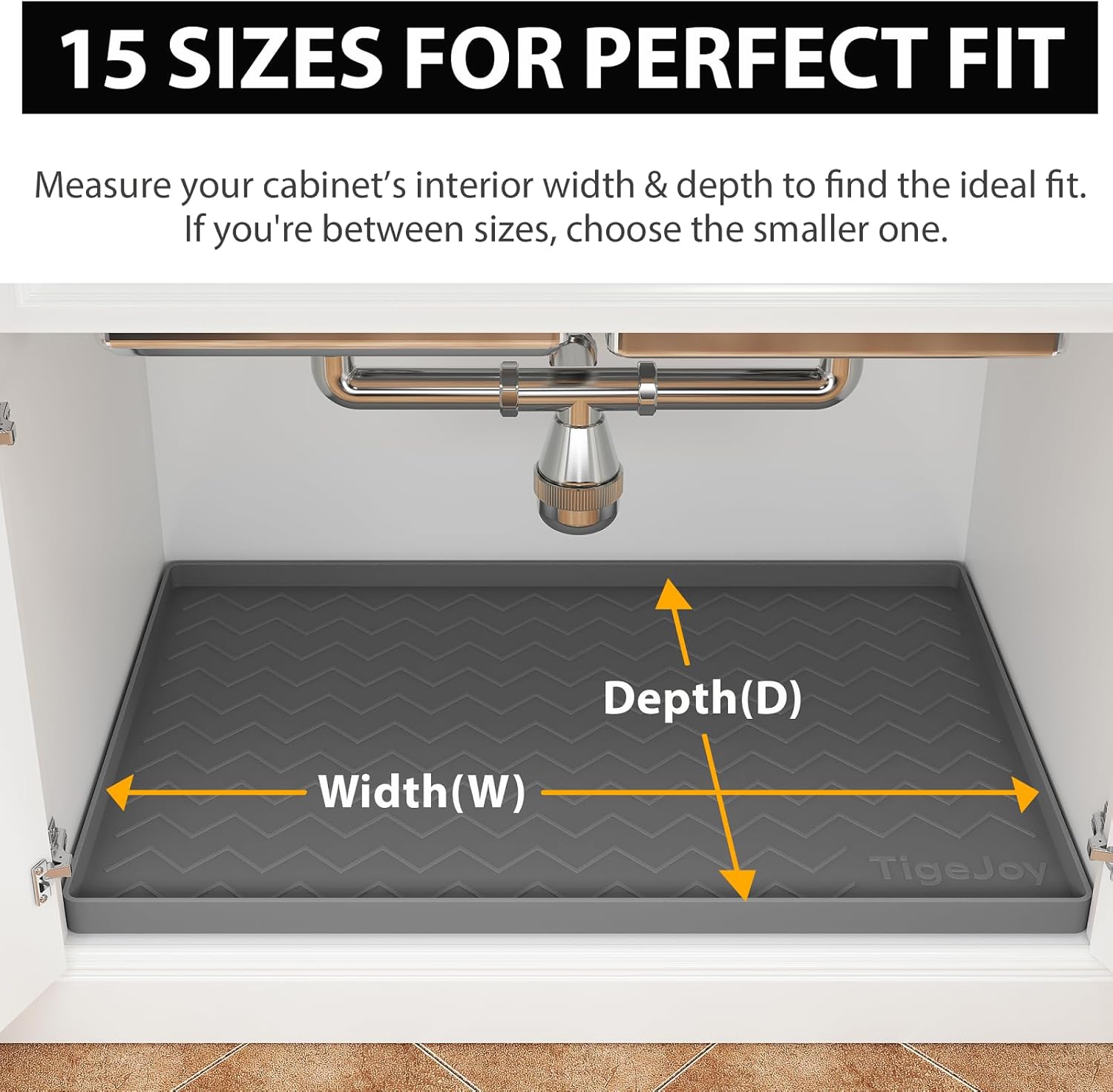 Thumbnail 6 de TigeJoy 34" x 22" Under Sink Mat Waterproof Protector