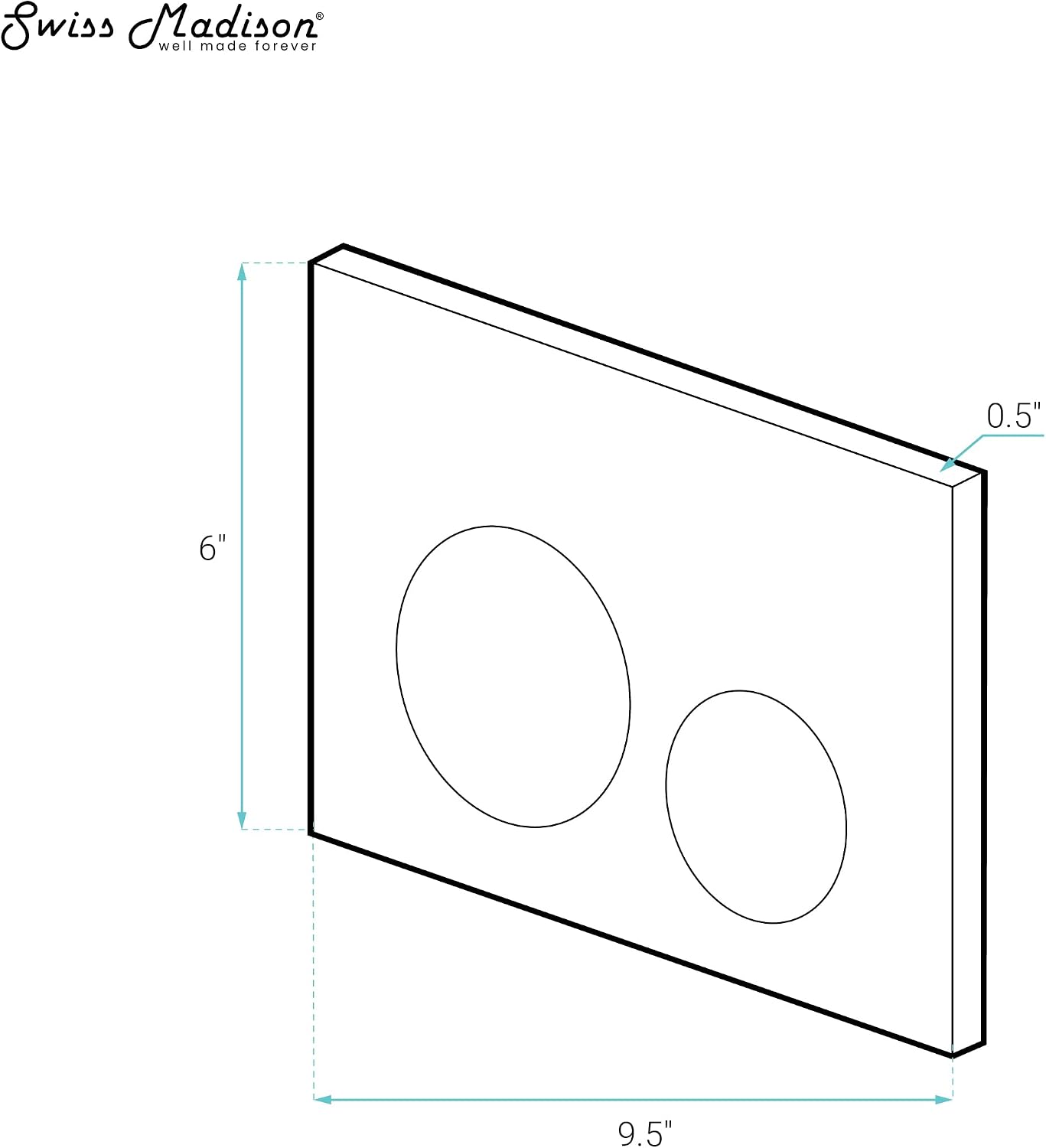 Thumbnail 6 de Swiss Madison Actuator Flush Plate White