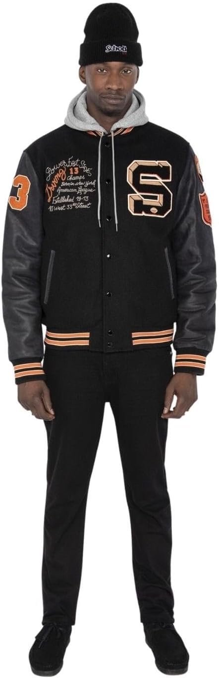 Detalle 2 de Schott NYC Lcteddybd blouson laine cuir