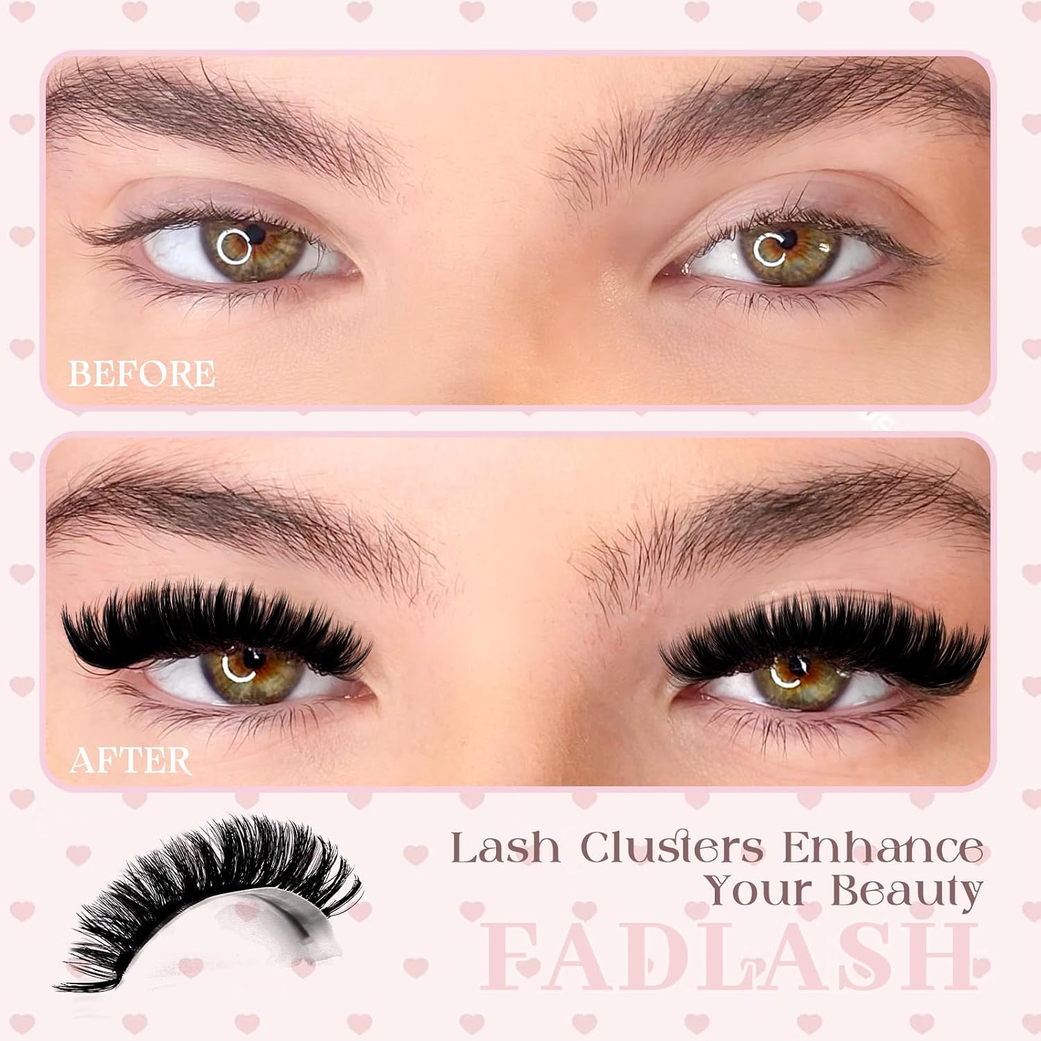 Detalle 1 de FADLASH 200D Fluffy Lash Clusters, D Curl, 12–18 mm