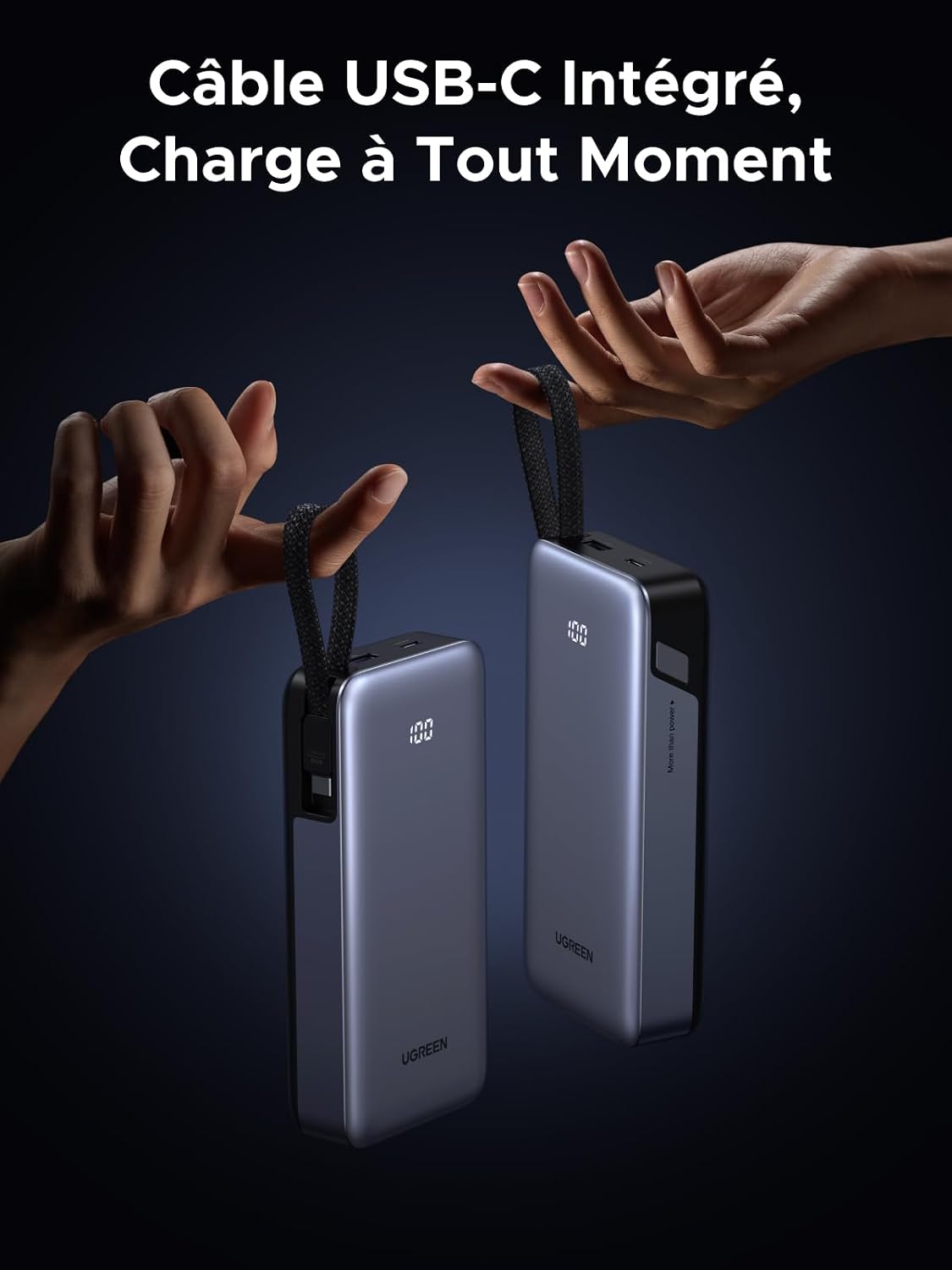 Detalle 2 de UGREEN Nexode 45W Batterie Externe 20000mAh — Charge rapide et polyvalente