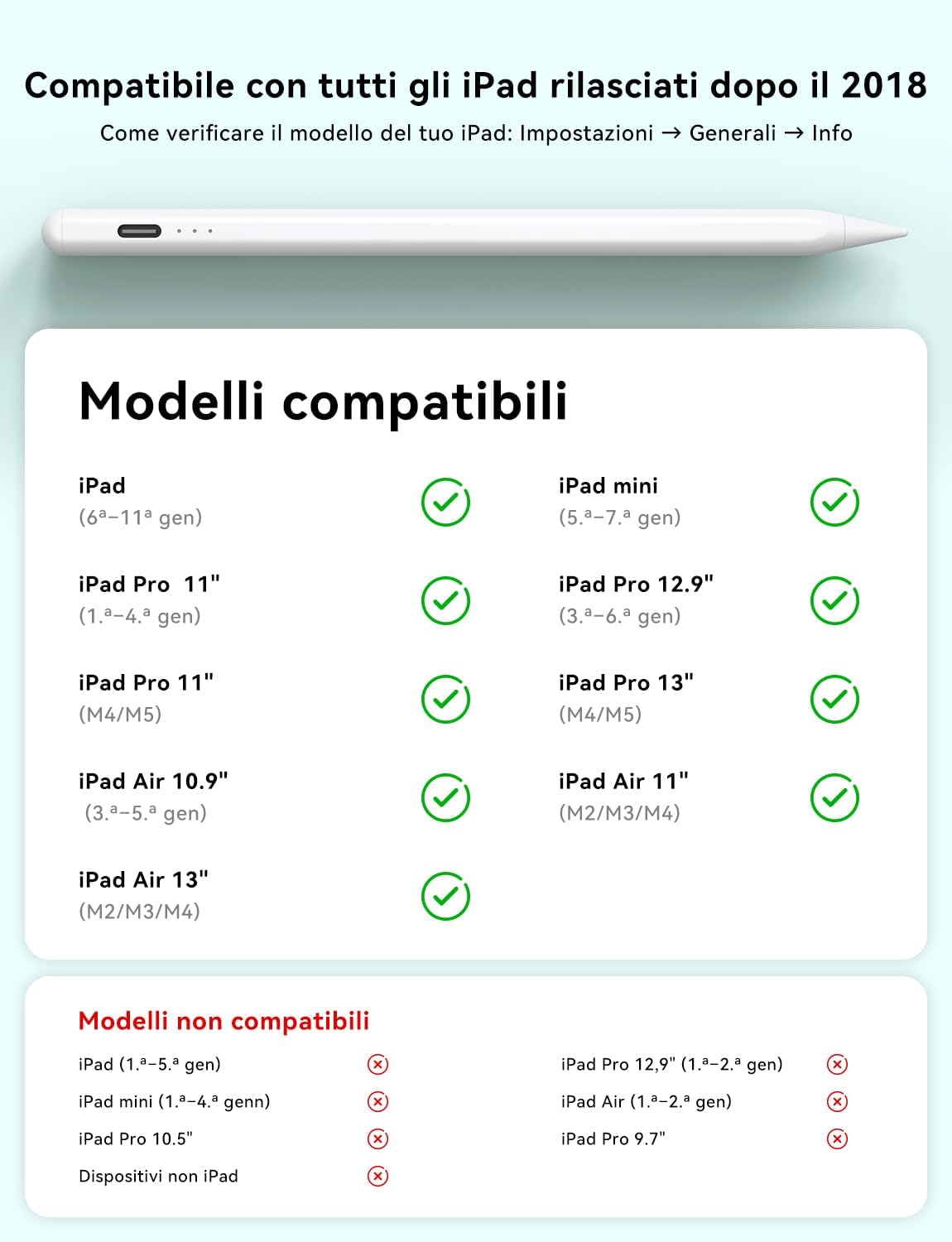 Thumbnail 5 de HJCE Penna per iPad A16 11 gen