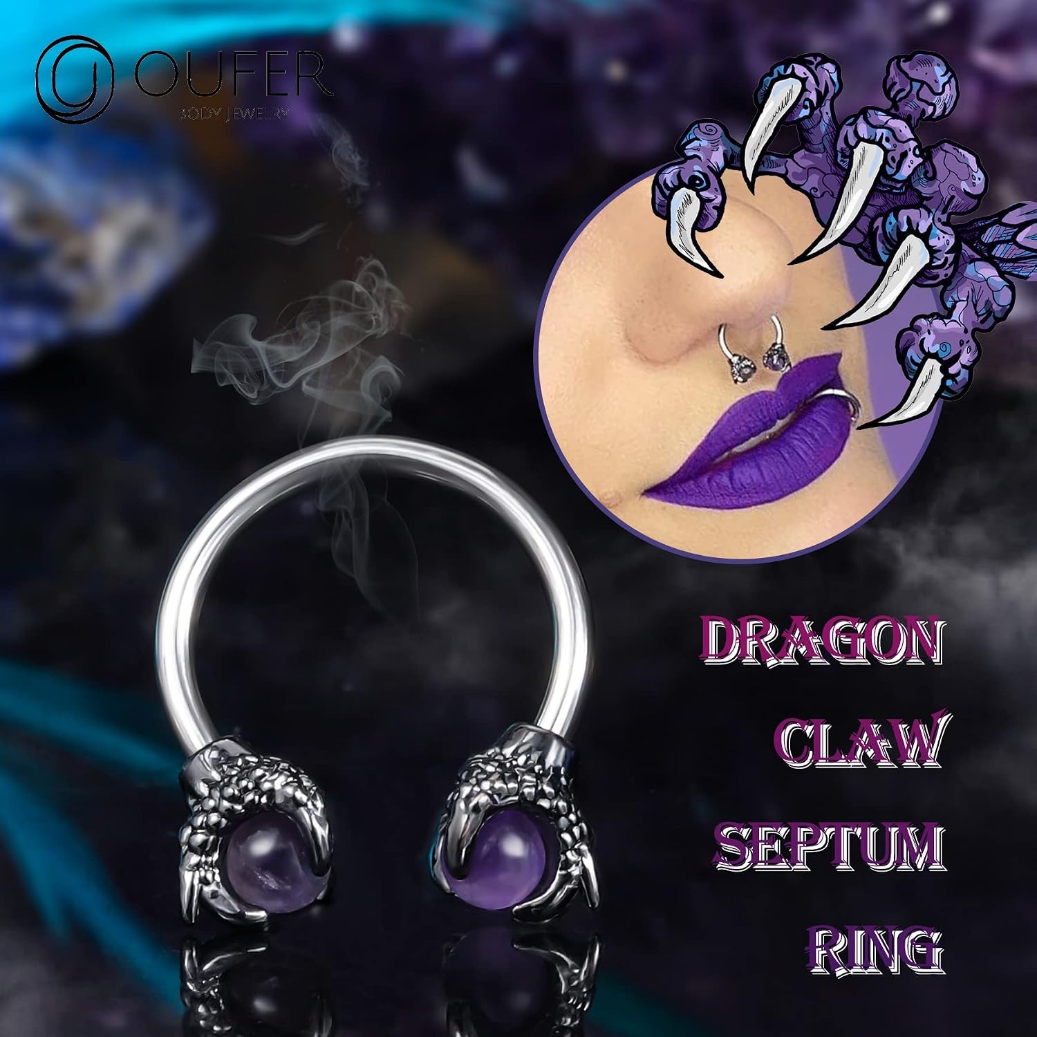 Thumbnail 3 de OUFER Anneau Septum Dragon 316L 10 mm 16G