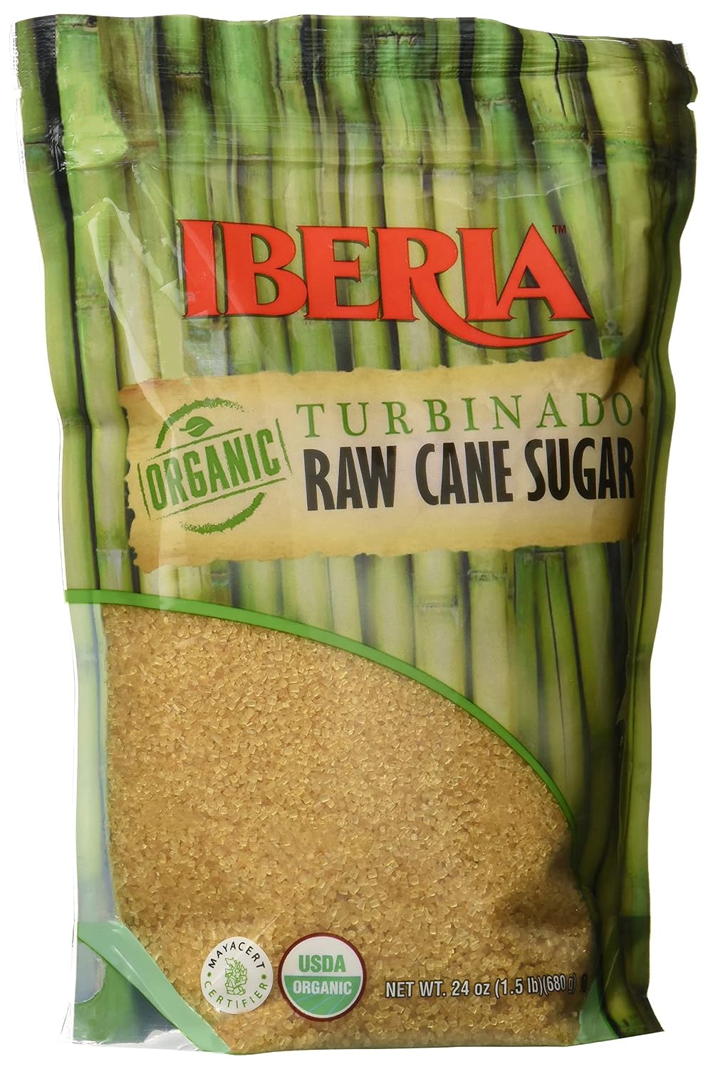 Detalle de Iberia Organic Turbinado Raw Cane Sugar, 1.5 lb Bags, Pack of 12