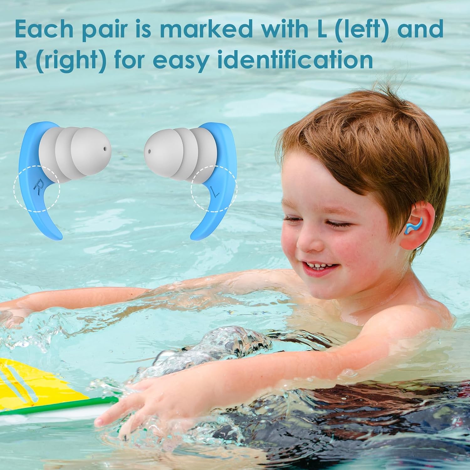 Detalle 2 de Tapones oídos natación niños silicona 3 pares
