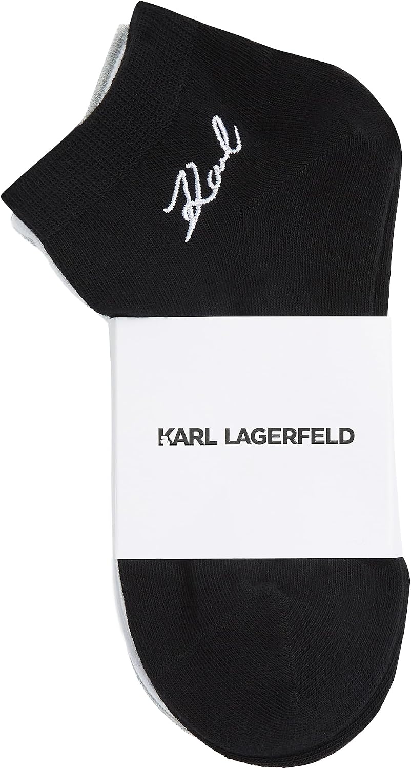 Detalle 2 de KARL LAGERFELD Donna K/Signature Sneaker Sock (3 Pack) – tre calzini corti con firma sul retro