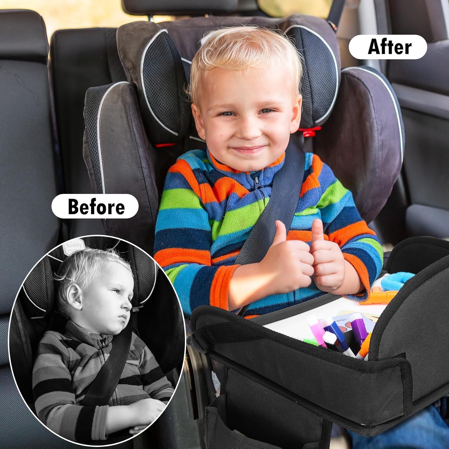 Thumbnail 2 de WENRENER Kids Travel Tray for Car Seats