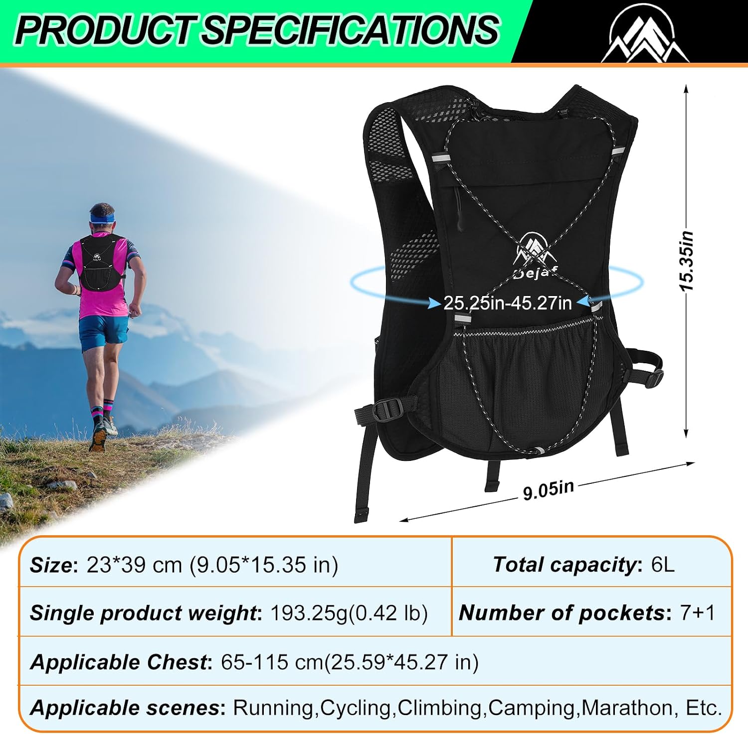 Detalle 2 de Running hydration vest 194 g