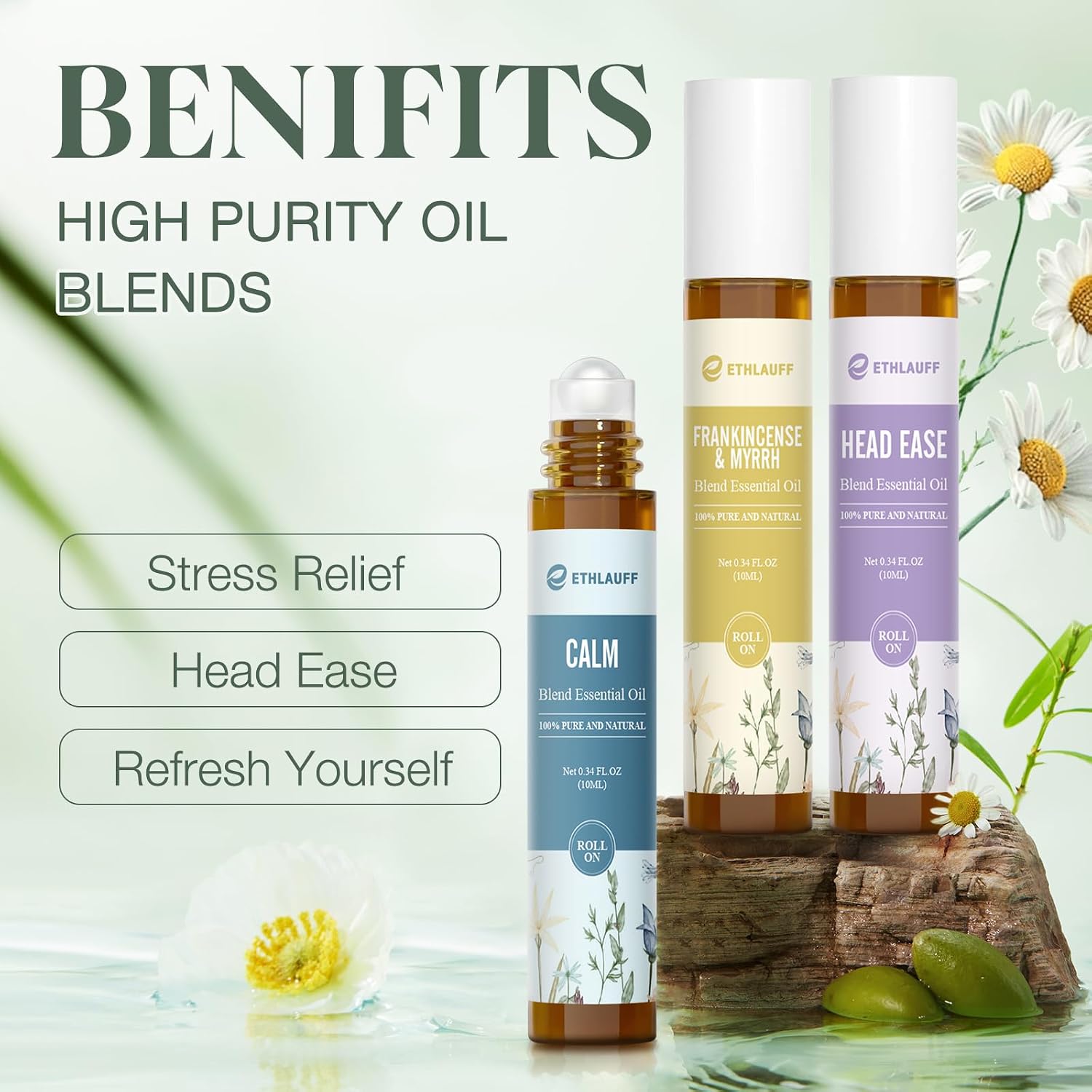 Detalle de Ethlauff Essential Oil Roll-On Set, Six Blends