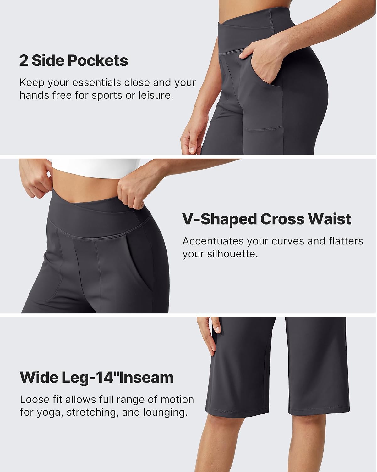 Detalle 2 de G4Free Women's Capri Pants, 14-Inch Knee Length