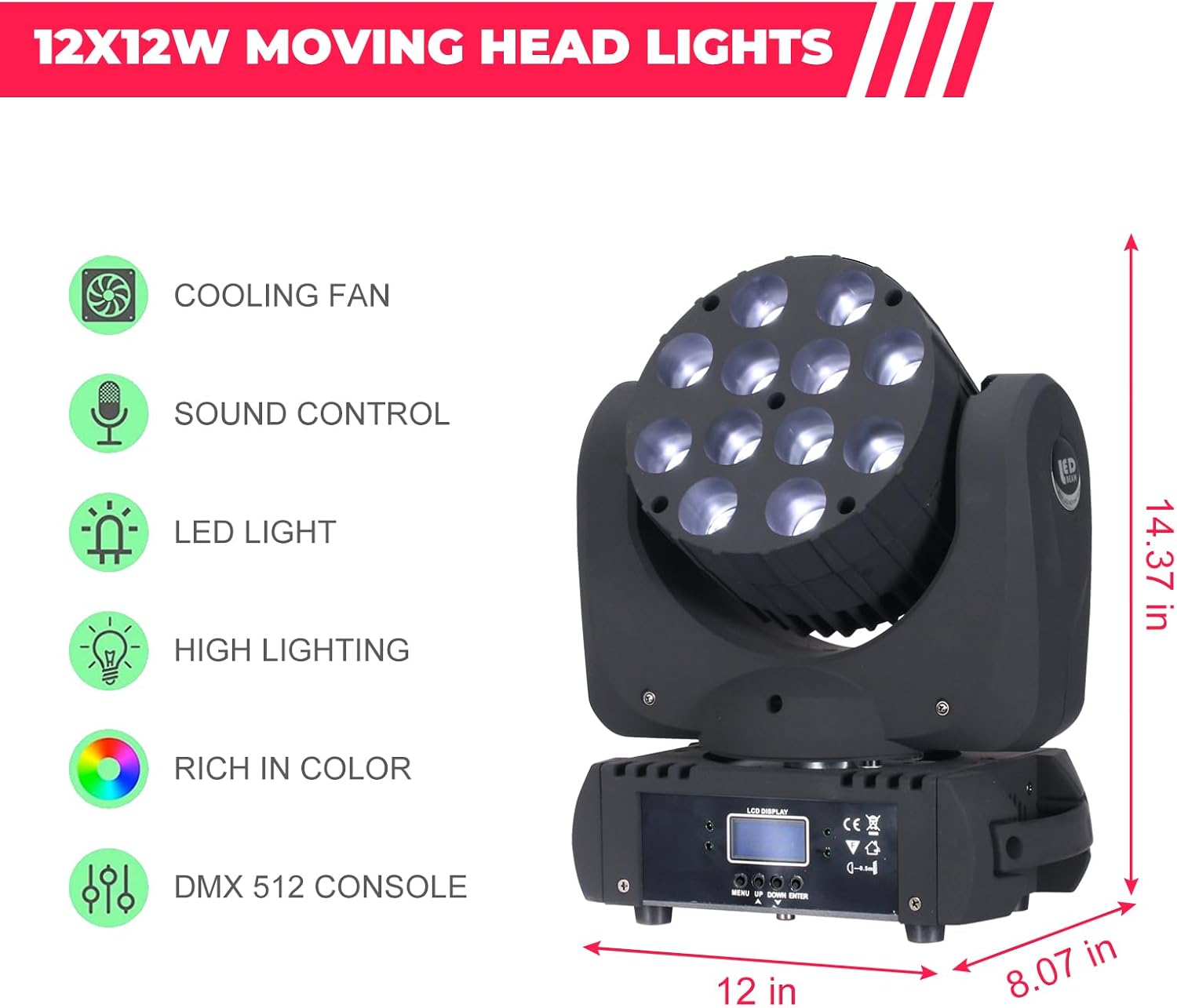 Thumbnail 6 de Moving Head Stage Light, 12x12W LED