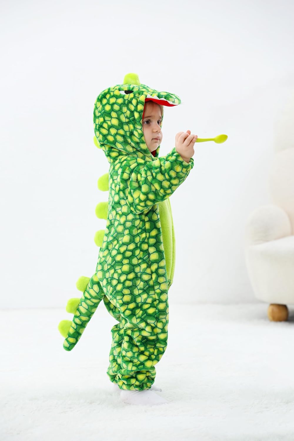 Detalle 2 de LOLANTA unisex baby dinosaur dragon costume hooded romper