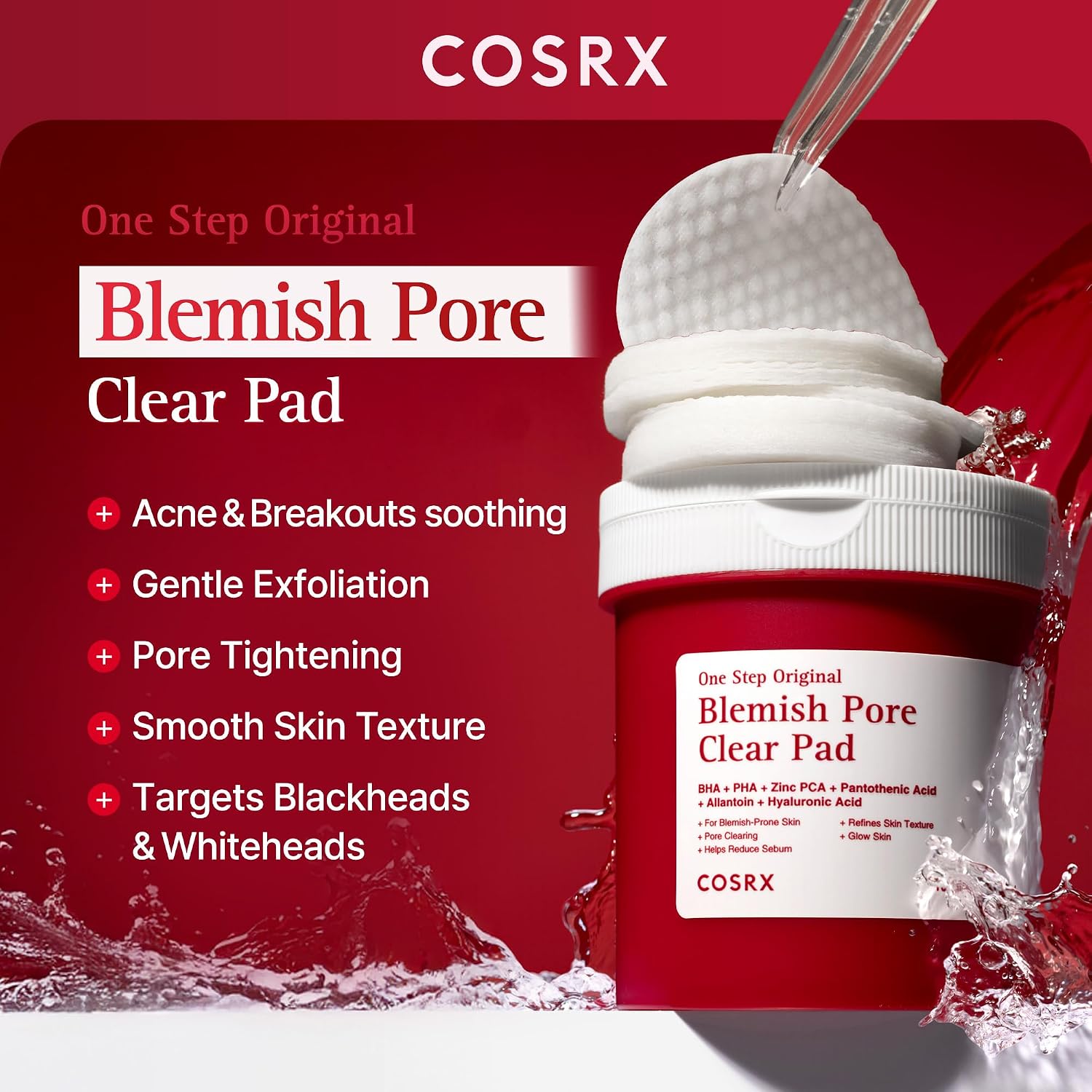 Thumbnail 1 de COSRX One Step Original Blemish Pore Clear Pad – 100 Dual-Sided Exfoliating Pads