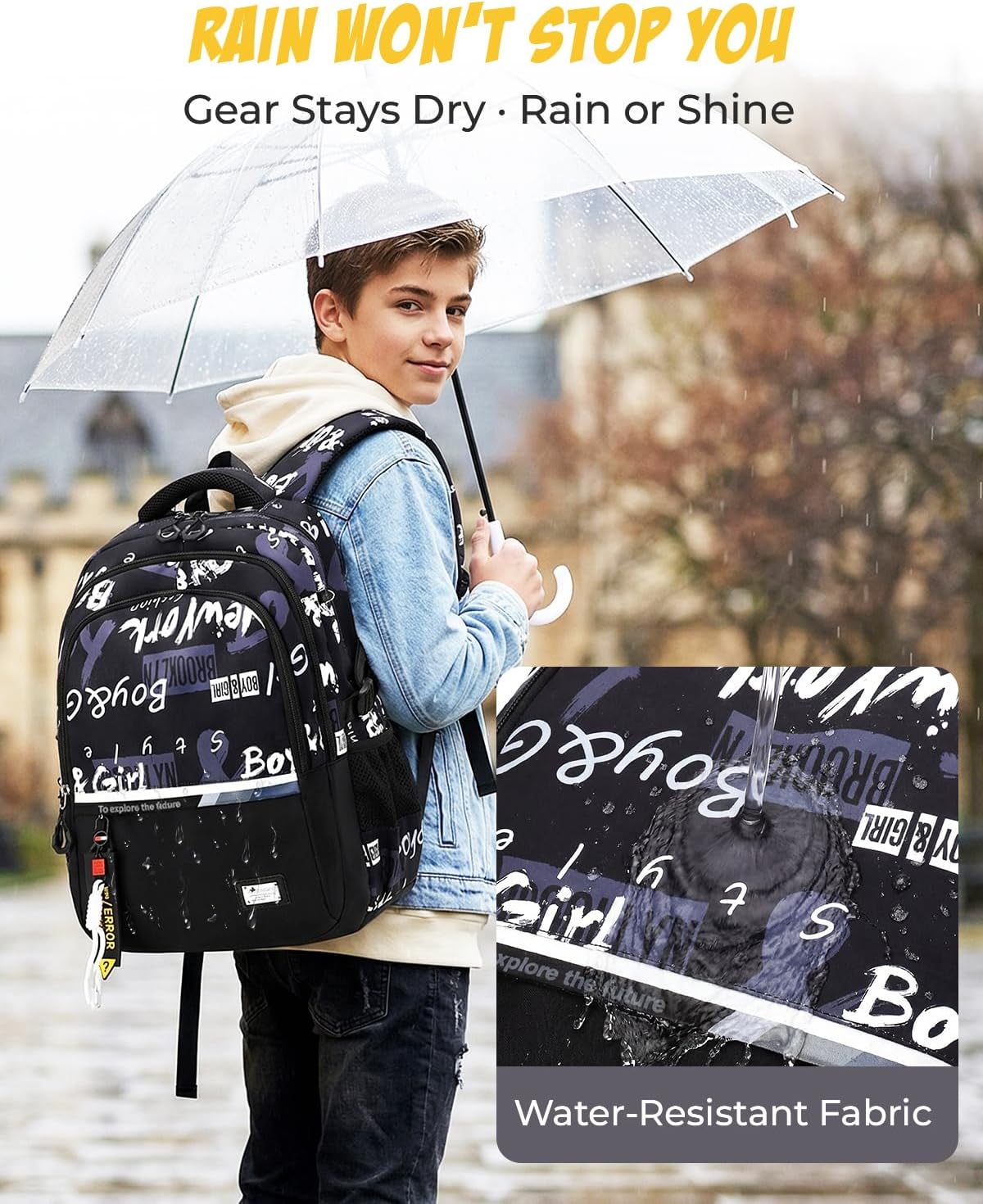 Detalle de Amythe Sac à Dos Garçons Cartable Primaire – Grand Volume, Imperméable et Polyvalent
