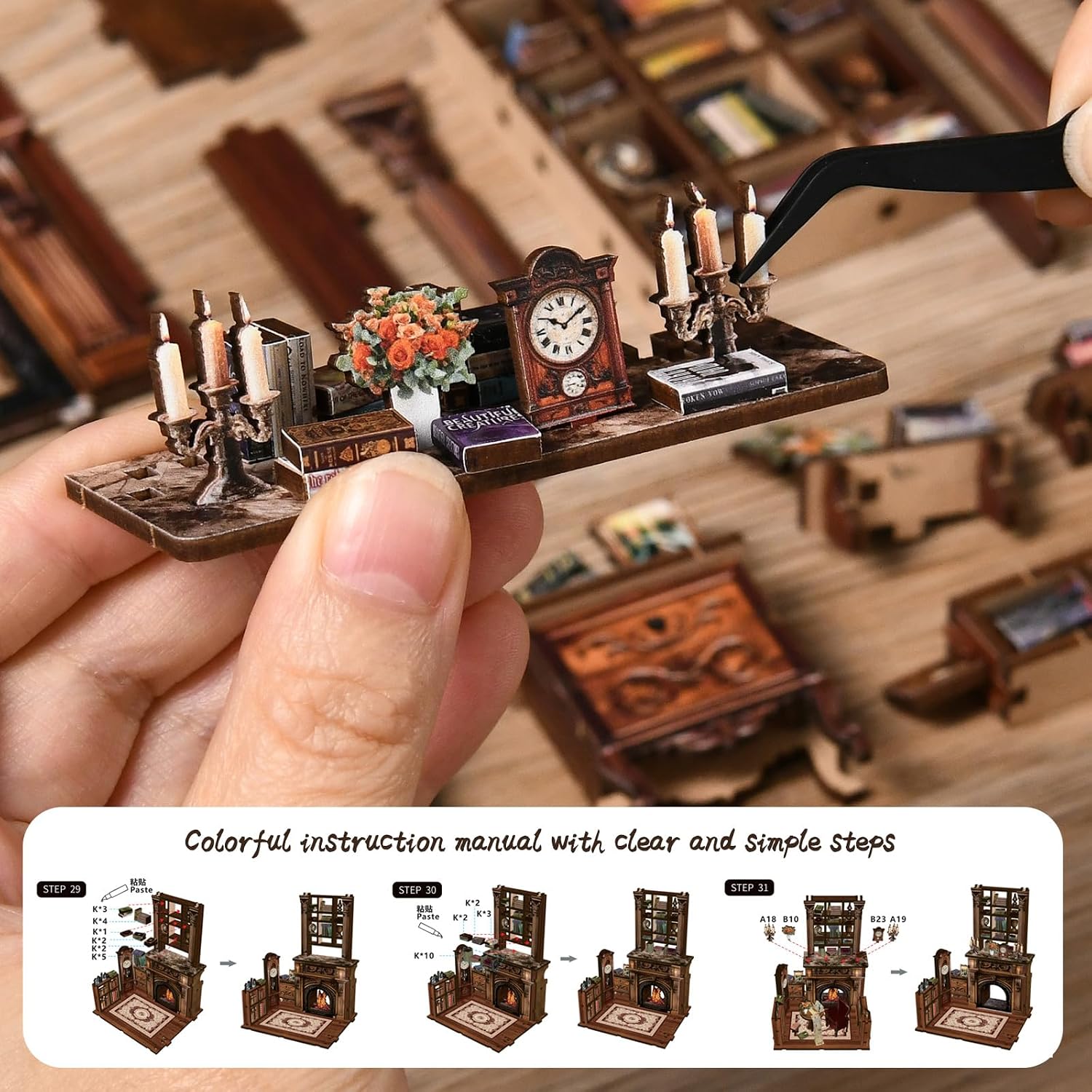Detalle 2 de Sagiterra Book Nook DIY Dollhouse Kit