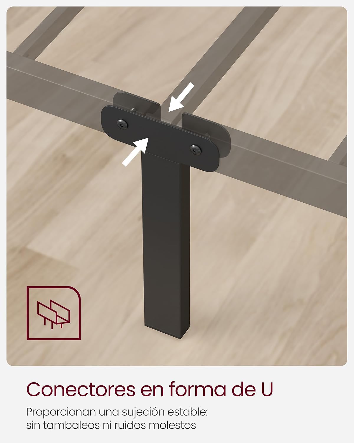 Detalle 2 de VASAGLE RMB066B01 Estructura de cama 135x190 cm
