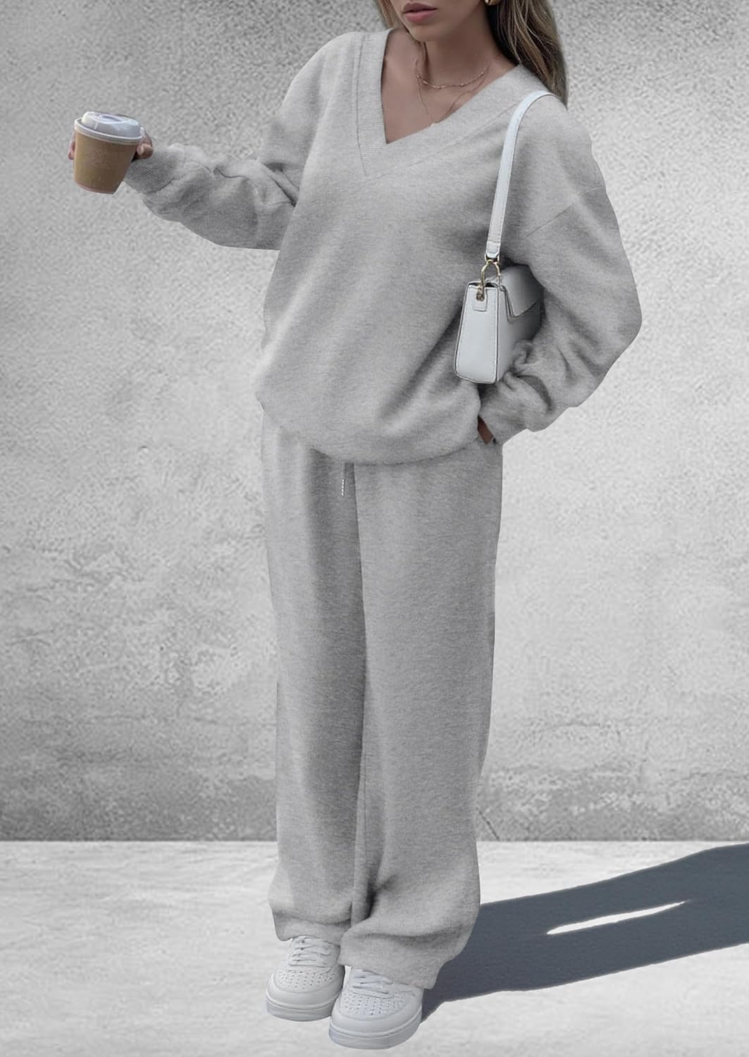 Thumbnail 2 de PRETTYGARDEN 2‑Piece V Neck Knit Set S‑XXL