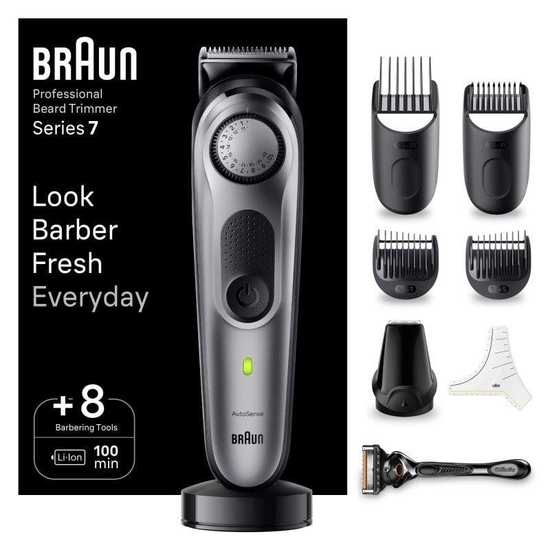 Detalle 2 de Braun Pro 7 BT7420: Recortadora de barba inalámbrica con 8 accesorios