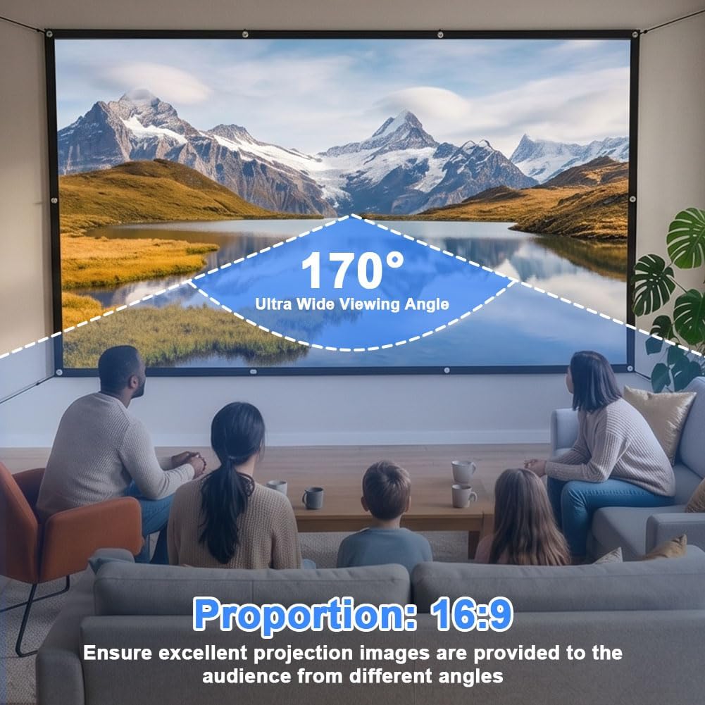 Detalle 2 de OFFCUP 100in Projection Screen, Foldable Polyester with 170° Viewing Angle