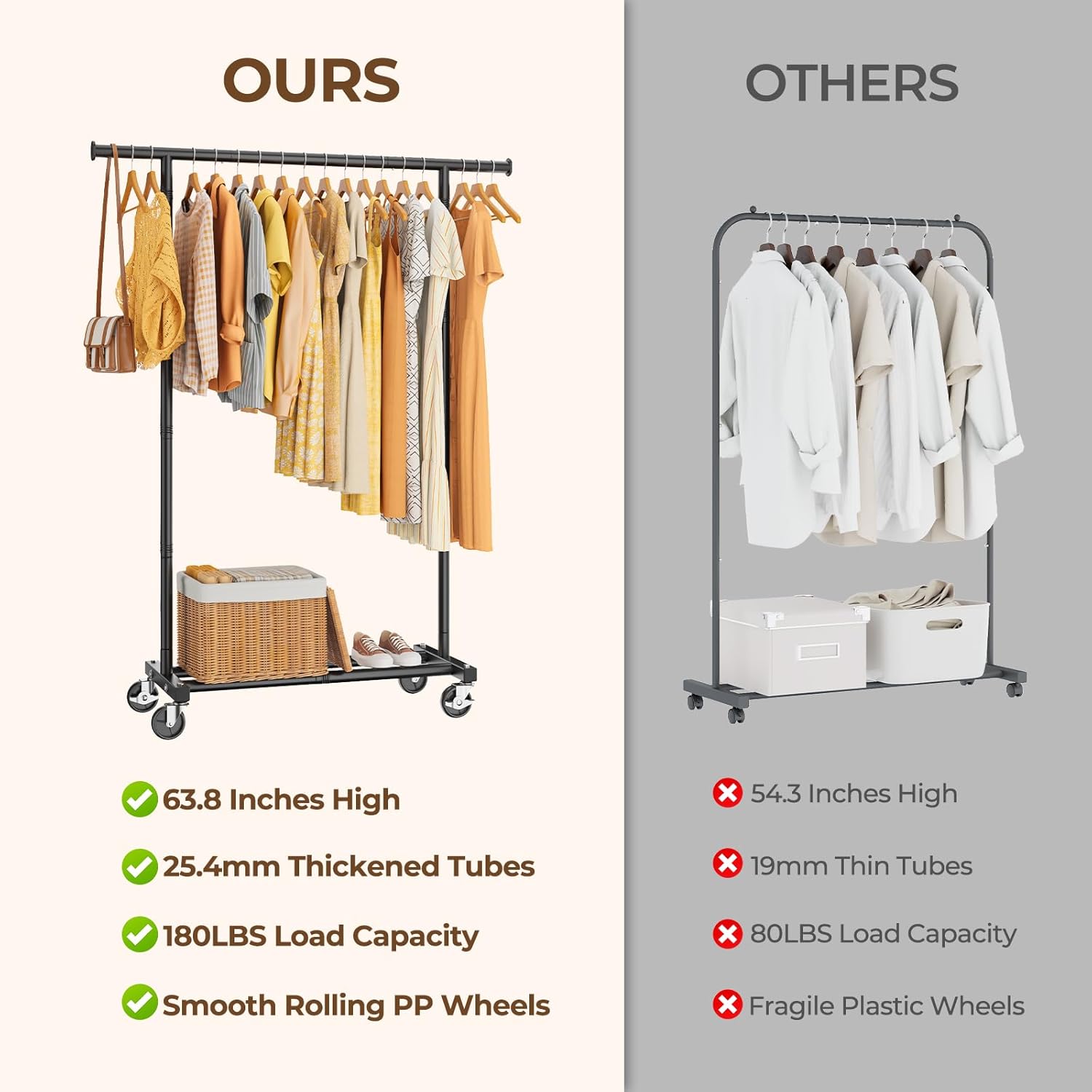 Thumbnail 6 de HYSEYY Clothes Rack 63 in height