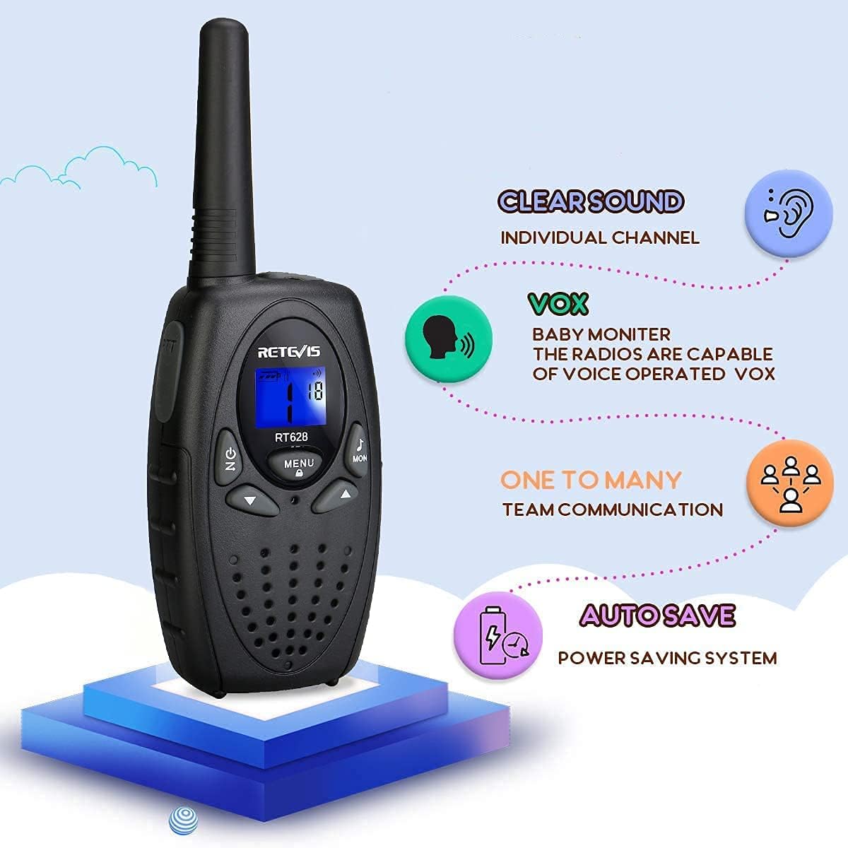 Thumbnail 2 de Retevis RT628 Walkie Talkie Bambini 1 coppia