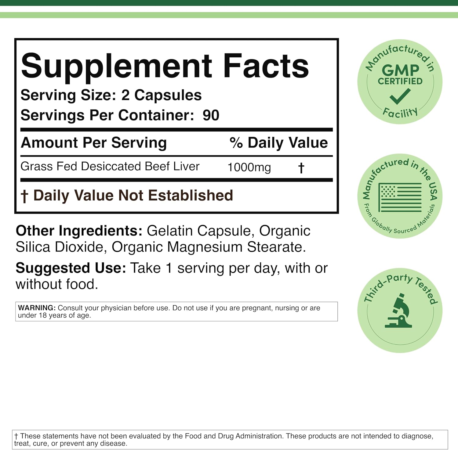 Detalle 2 de Double Wood Beef Liver Capsules, 180 Capsules