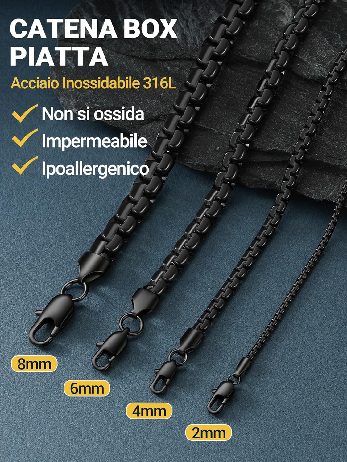 Thumbnail 2 de PROSTEEL Uomo Collana Catena 6 mm