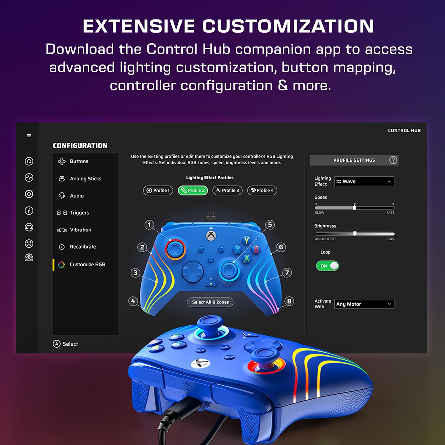 Thumbnail 5 de Turtle Beach Afterglow Wave Controller, manette RGB pour Xbox Series XS, One et Windows