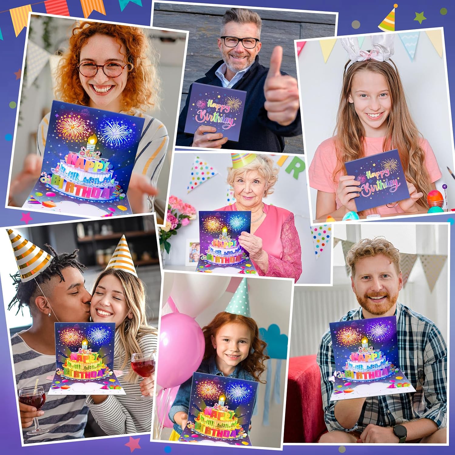 Detalle 2 de Birthday music and lights card with 7.1 inch