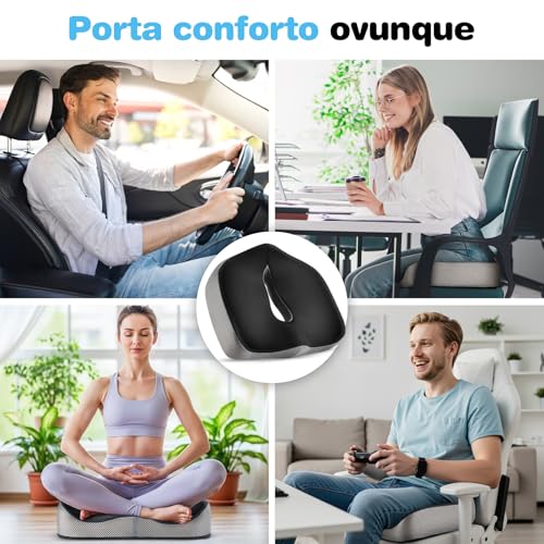 Thumbnail 6 de POOTACK Cuscino Sedia Ufficio: Comfort memory foam e versatilità per ufficio, auto e casa