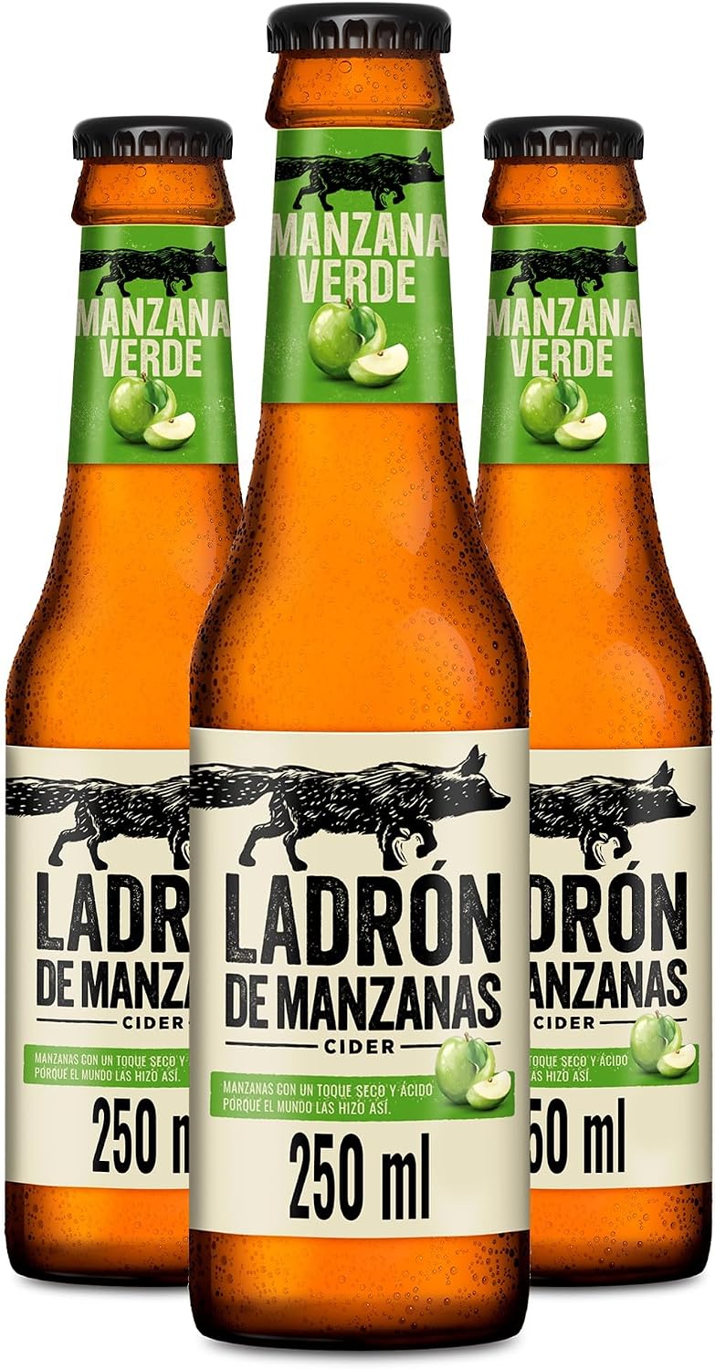 Detalle 2 de Ladrón de Manzanas Verde Cider 🍏 Pack 4, 24 botellas