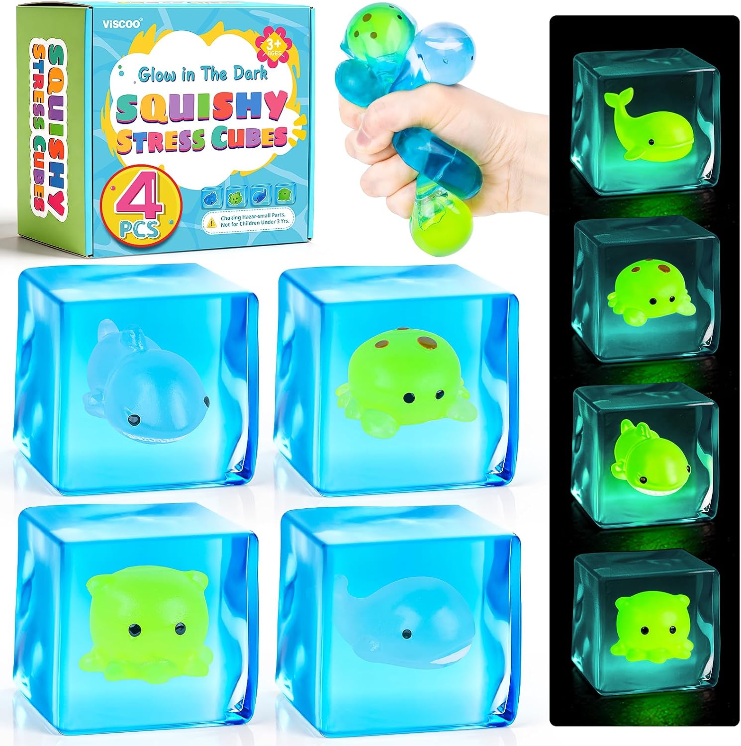 Detalle de VISCOO Stress Cubes, 4-Pack