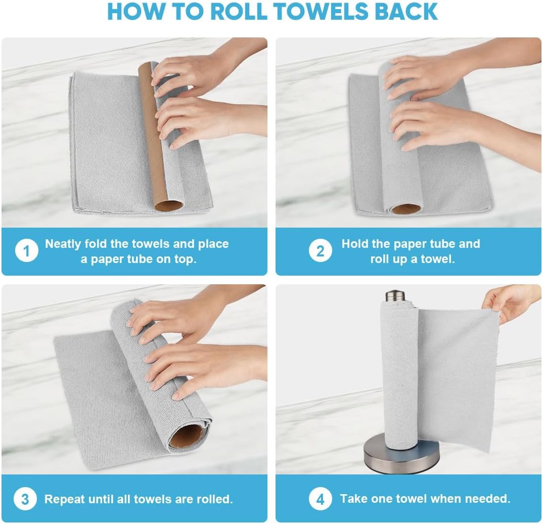 Thumbnail 6 de AIDEA Microfiber Cleaning Cloth Roll (50 Pack) – Reusable Tear-Away Towels, 11.5" x 11.5