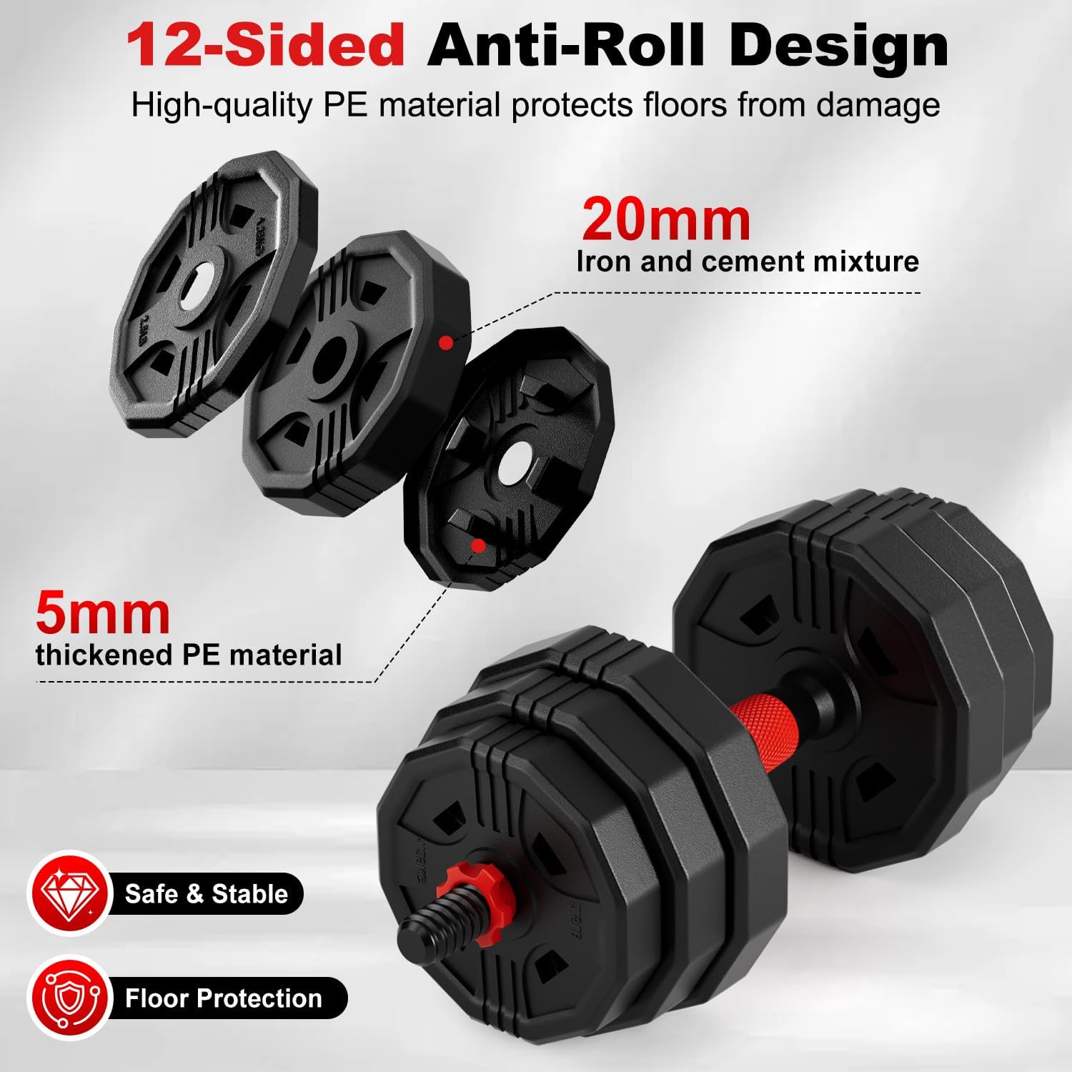 Detalle de Adjustable Dumbbell Set, 5-in-1