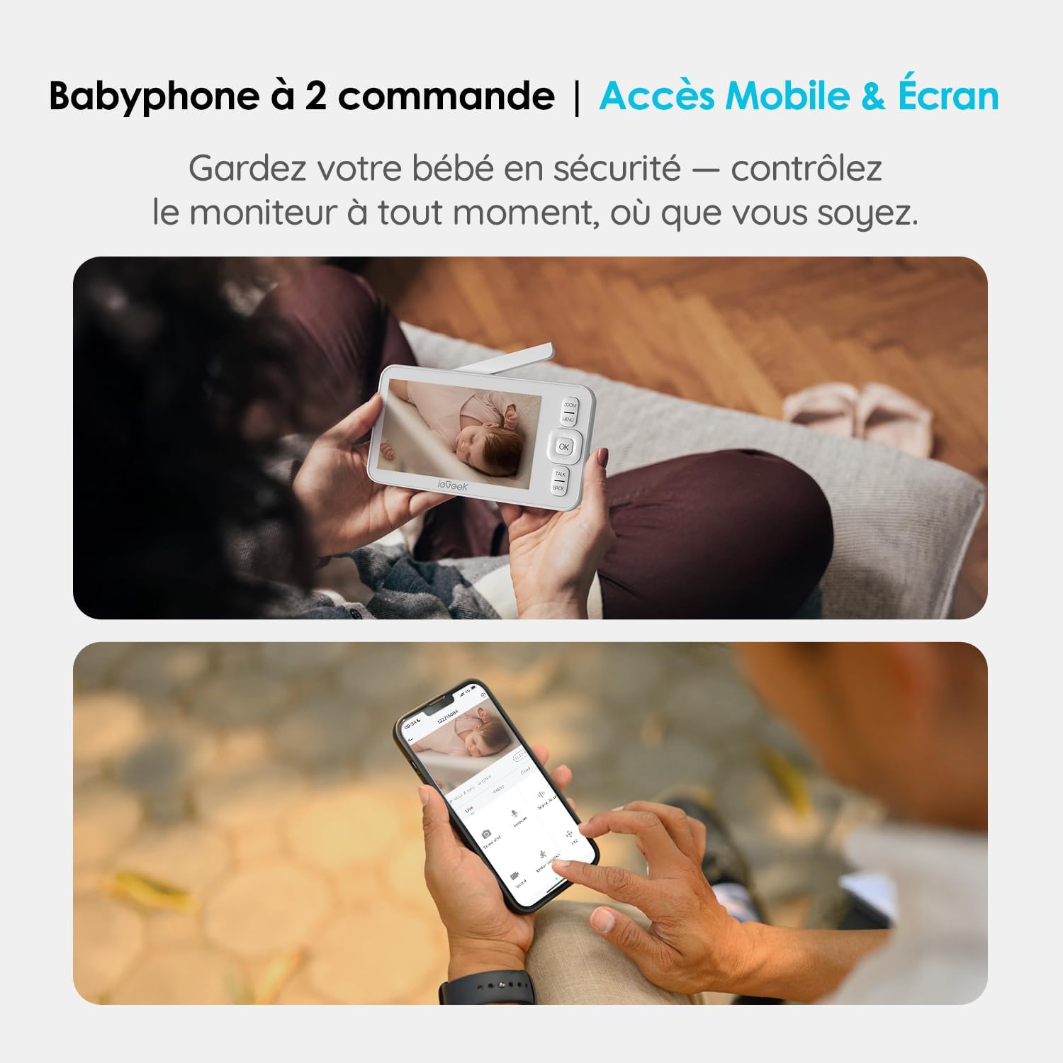 Thumbnail 1 de ieGeek Baby Monitor 1080P with 2 Cameras 👶