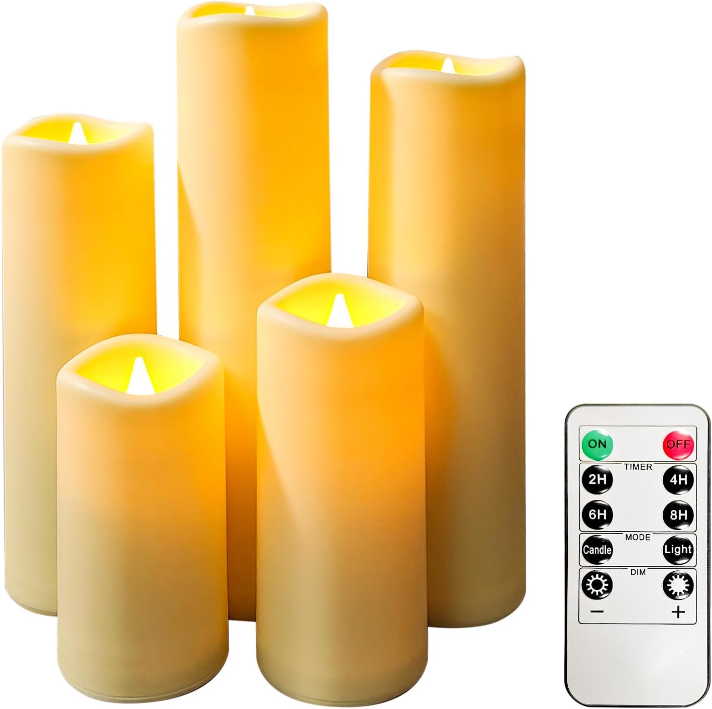 Thumbnail 5 de OSHINE Waterproof Battery Flameless LED Candles (2 Sets of 9) with Remote, 24-Hour Timer, 4–9 inch Heights – Outdoor Decor