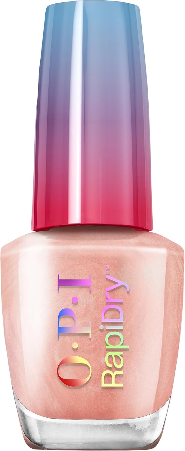 Detalle de OPI RapiDry™ Smalto ad asciugatura rapida semi-trasparente nude e rosso con riflessi colorati (9 ml)