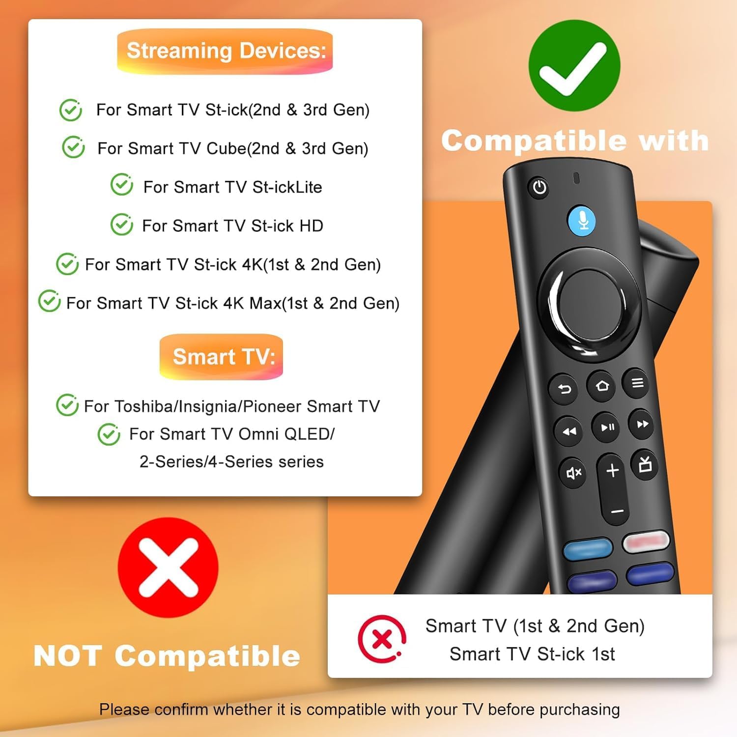 Detalle de Télécommande vocale de remplacement AG017 pour Smart TV Gen 2/3 et TV Cube Gen 2/3