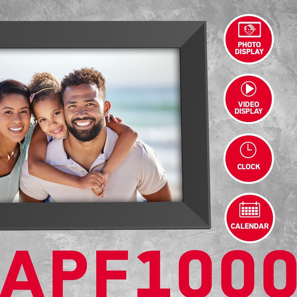 Thumbnail 5 de AgfaPhoto Cadre Photo Numérique Realiview APF1000, écran LED 10" 1024x600 avec horloge et calendrier programmable