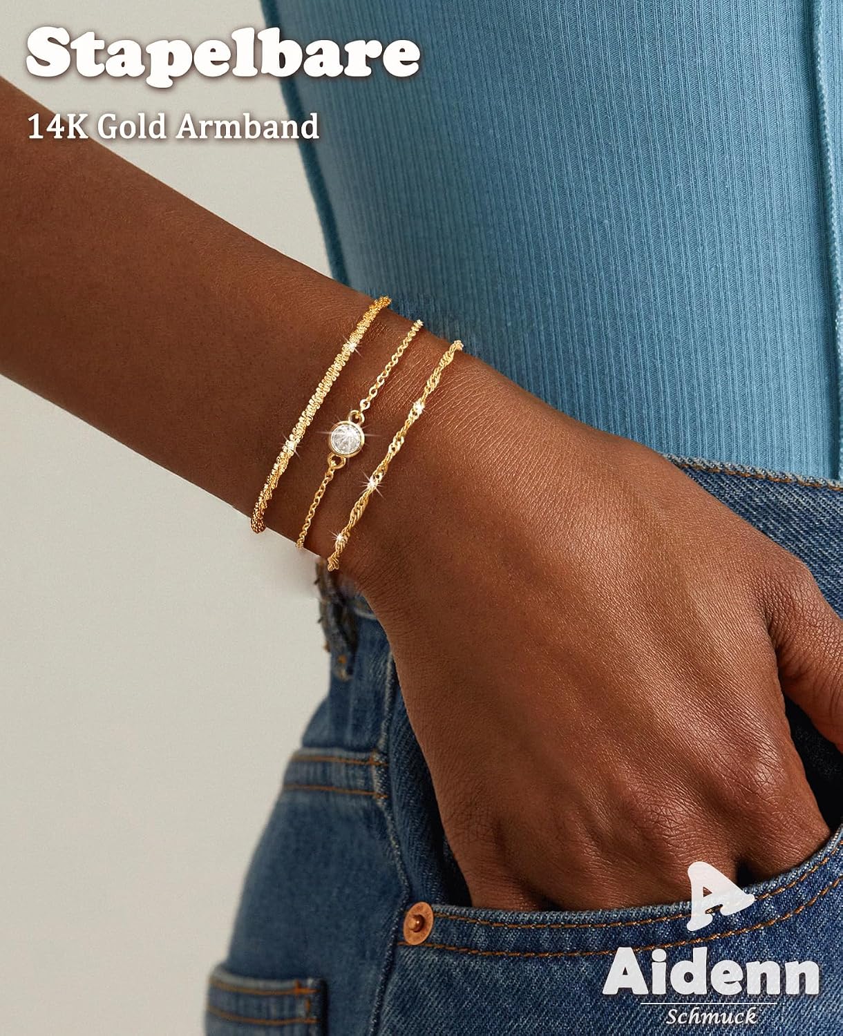 Detalle 2 de Aidenn 925 Sterling Silber Armband Set