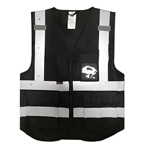 Detalle de Salzmann Chaleco de Seguridad XS-6XL con cinta reflectante 3M: visibilidad y practicidad para trabajo diario