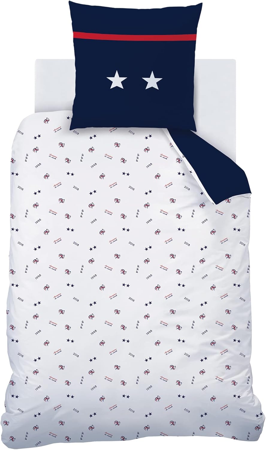 Thumbnail 2 de Parure de lit imprimée CTI FFF Challenge en coton 240x220 cm + 2 taies 63x63 cm