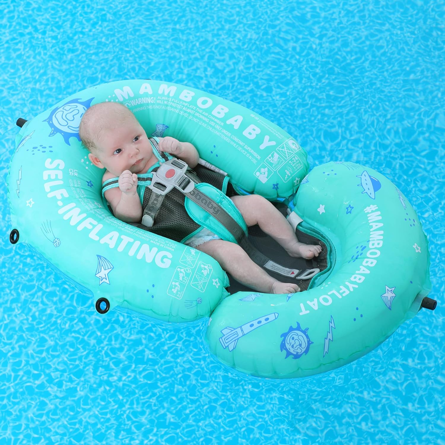 Thumbnail 4 de HECCEI Mambobaby Baby Pool Floats Hammock with Canopy – Portable Self-Inflating Water Hammock for Baby (UPF50+)
