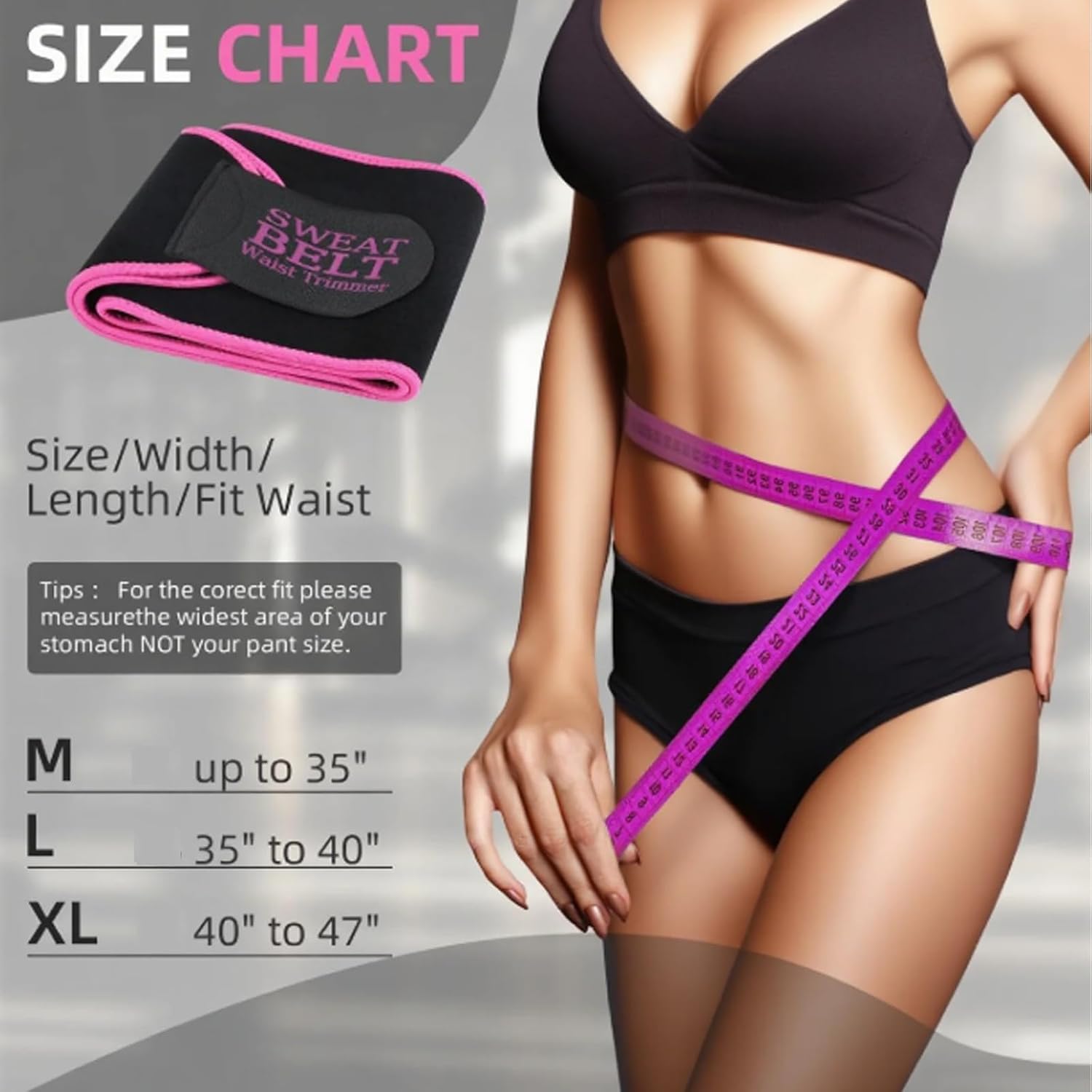 Detalle de AMZBOSS Women’s Waist Trainer (Neoprene Sweat Belt) for Lower Belly Fat & Core Support