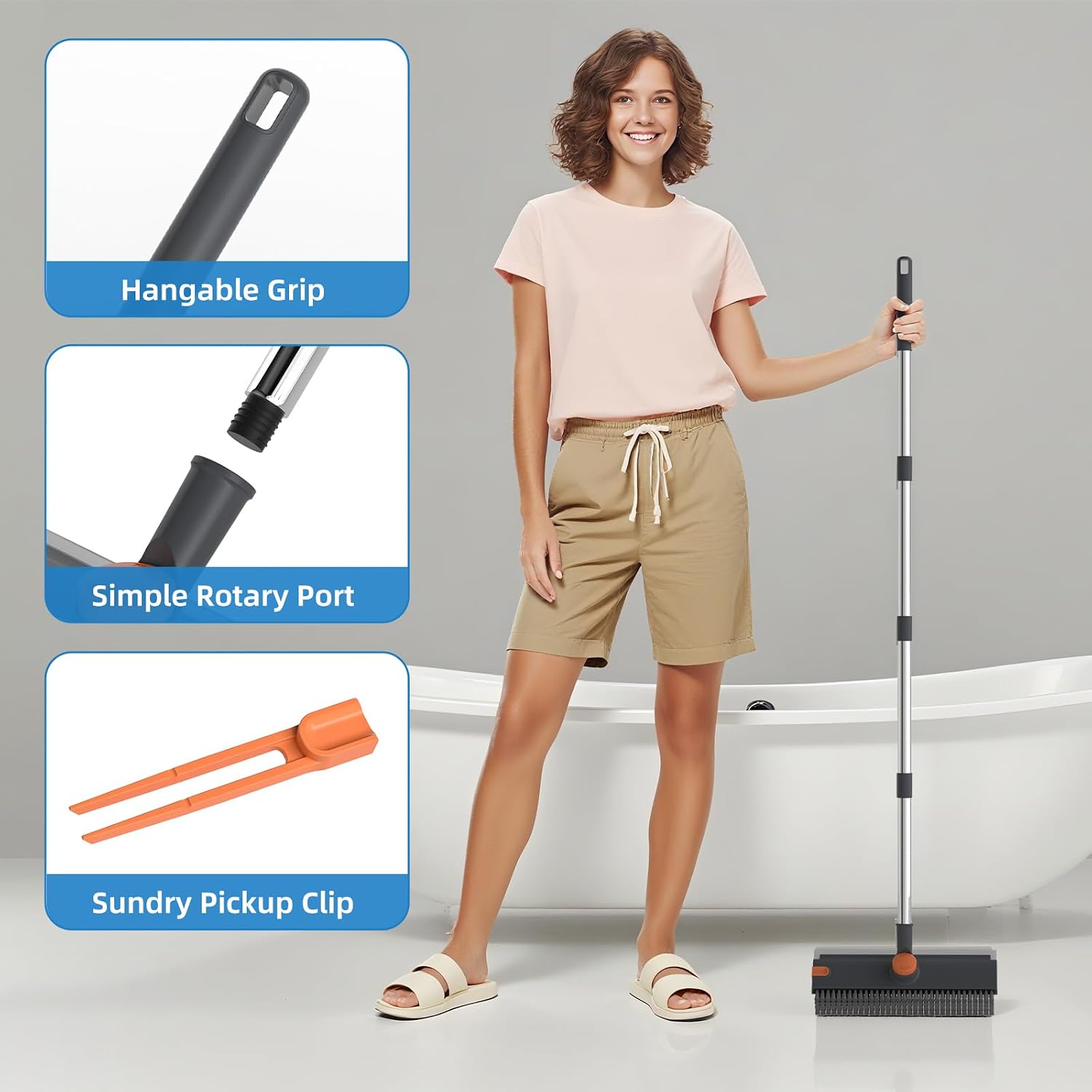 Detalle 2 de Floor Scrub Brush, 16–52-Inch Handle